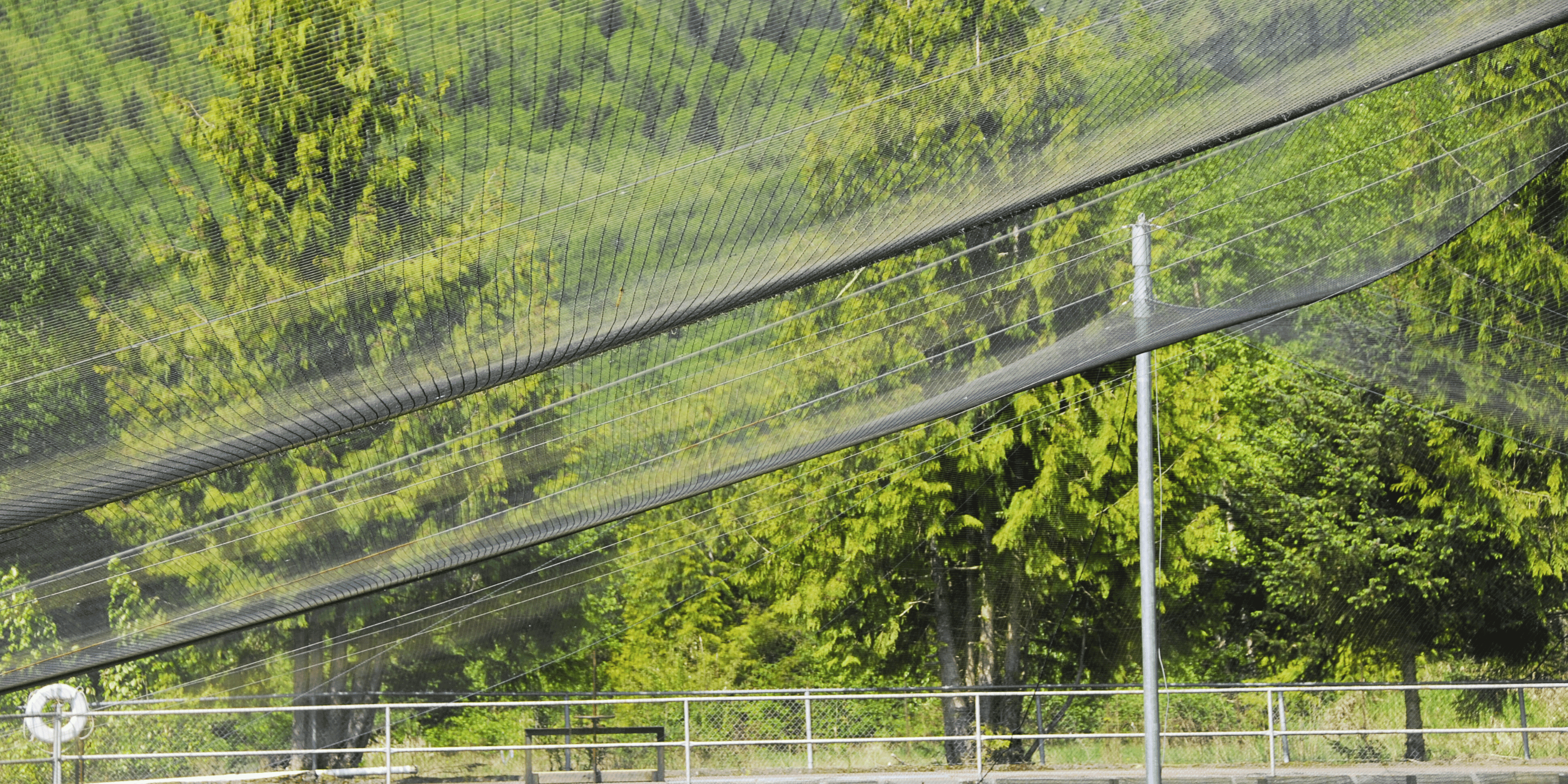 Custom Bird netting to protect fish in fish hatchery from birds and predators.
